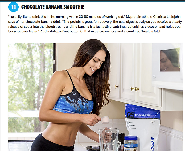 myprotein chocolate banana smoothie