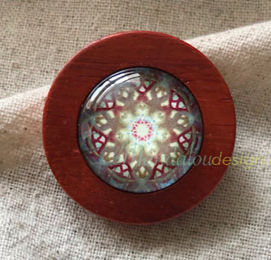CRISTAL INTÉRIEUR -Broche en bois naturel