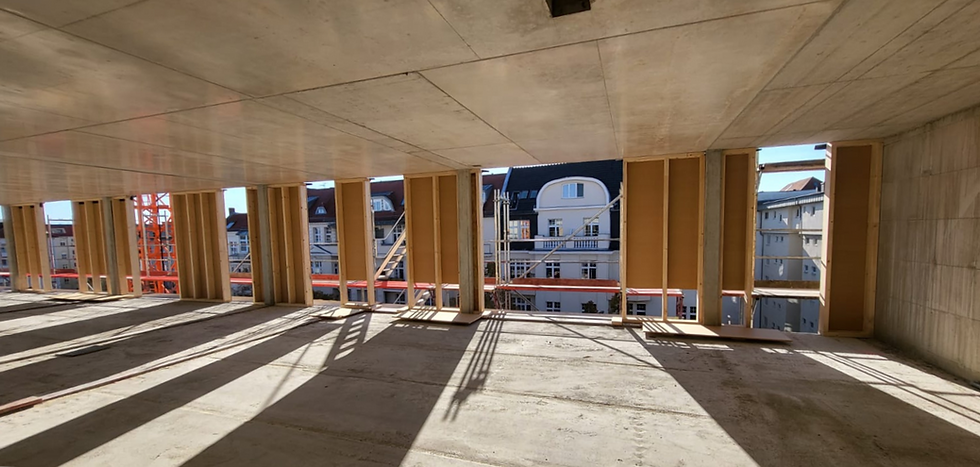 ADAC Hauptgebäude Berlin Güntzelstrasse Holzrahmenbau Fassade Aufstockung Cross Laminated Timber Bib