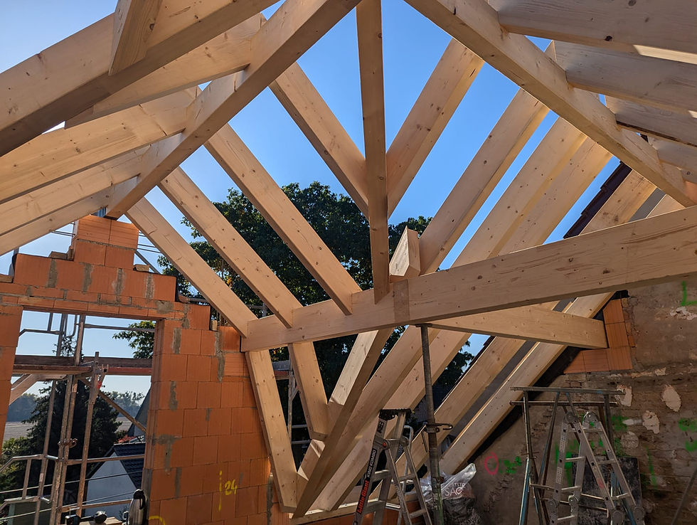 Kleinbeuthener Dorfstrasse Treppin Dreiseitenbauernhof Sanierung Holzbau Biber