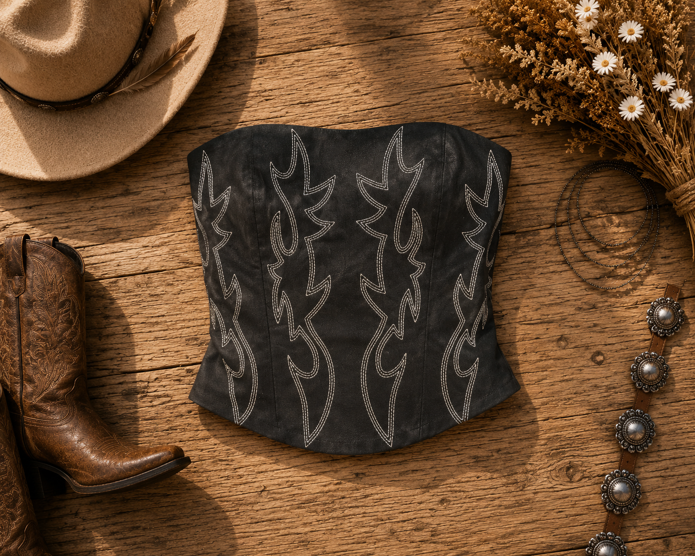 Midnight Flame Corset Top