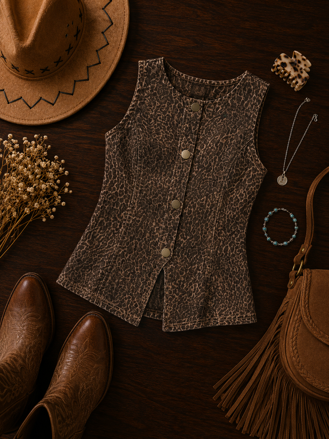 The Outlaw Leopard Vest