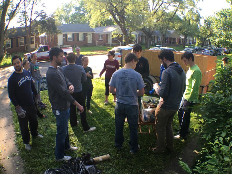 Volunteers with a local church helped clear out Rusty's home.