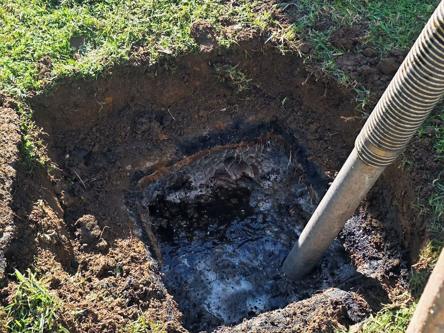 Septic tank being emptied as part of a programmed maintenance service