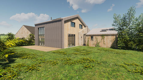 Rénovation d'une grange et extension en bois à Saffré.