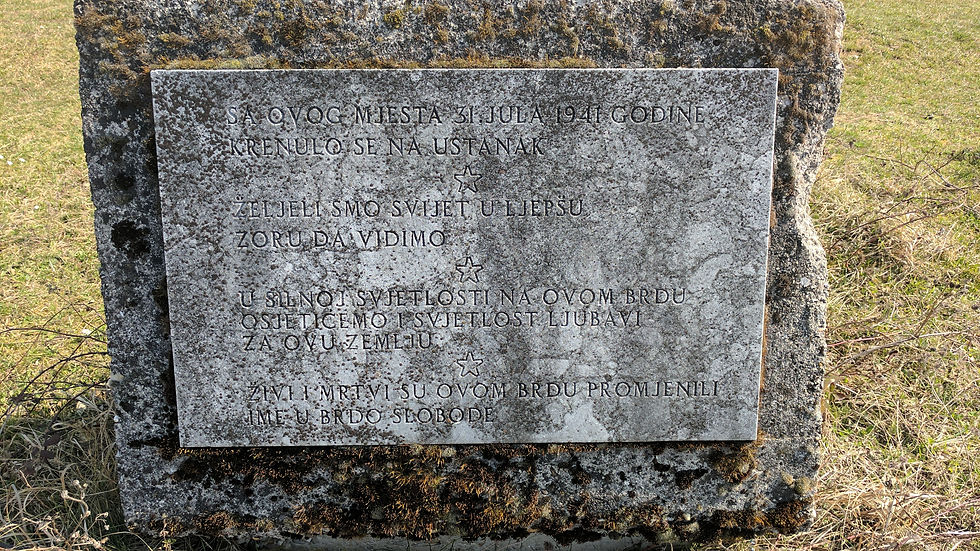 Gligino Brdo spomenik (plaque)