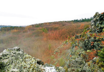 Skalní sráz pod Nebušickou vyhlídkou