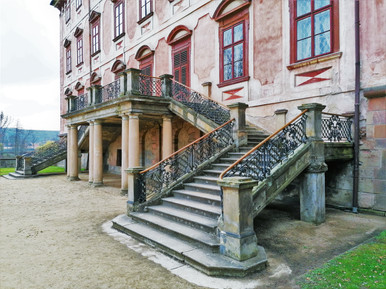 Detail schodiště na libochovickém zámku