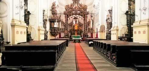 Interiér Národní kulturní památky Baziliky Marie Panny Bolestné v Bohosudově