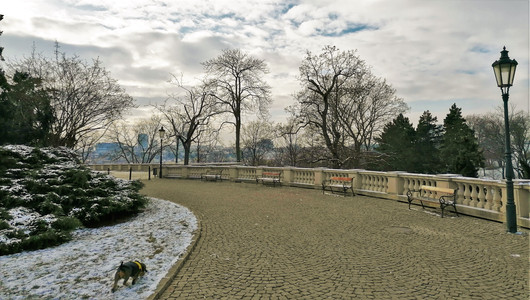 Zimní balustráda u vily Gröbe