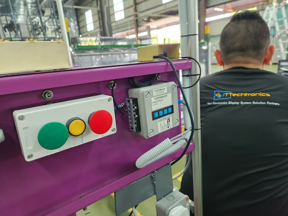 Custronics LED Andon display installed in Azman Hamzah Plastik Sdn Bhd