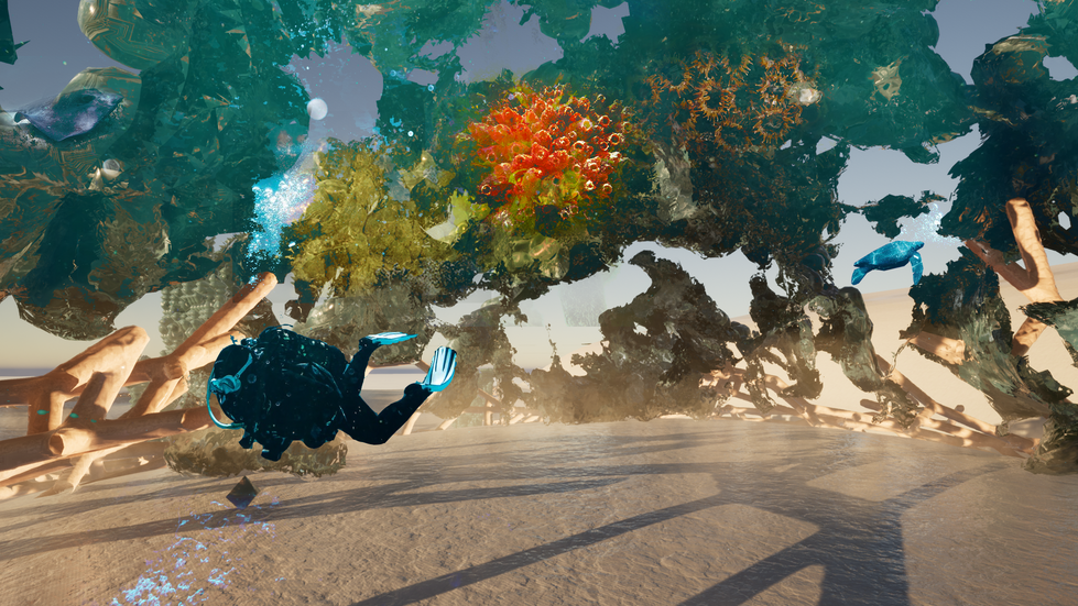 Rendering of Artificial Coral under the water