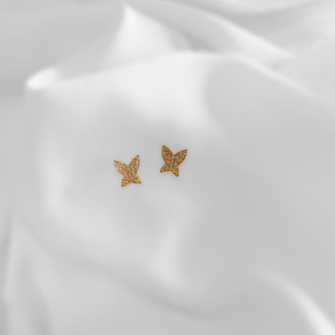 Brinco Borboleta Ouro Rose