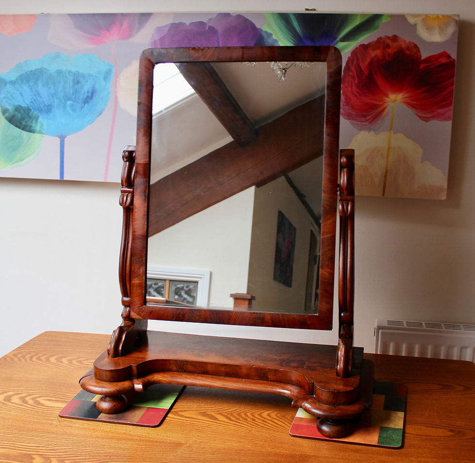 Thumbnail: Large Antique Victorian Mahogany Dressing Table Mirror