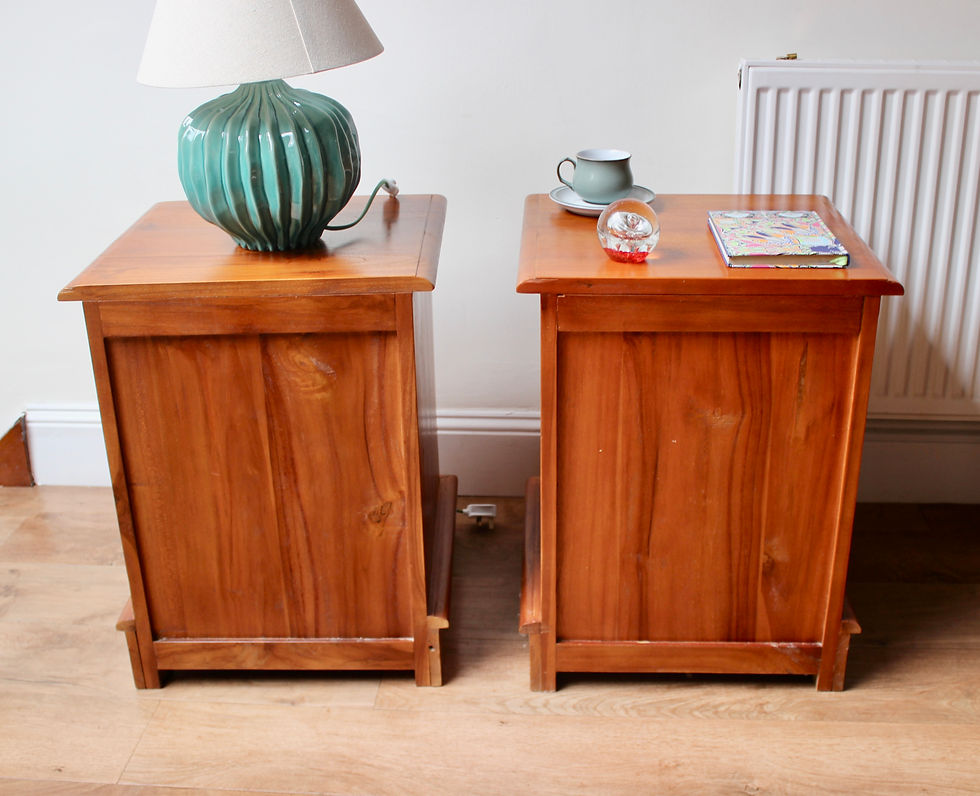 Thumbnail: A Vintage Pair of 3 Drawer Bedside Cabinets