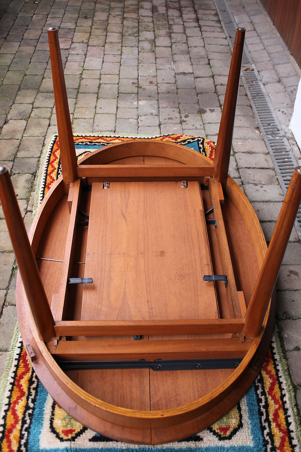 Thumbnail: Vintage Teak Oval Extendable Dining Table by Greaves & Thomas