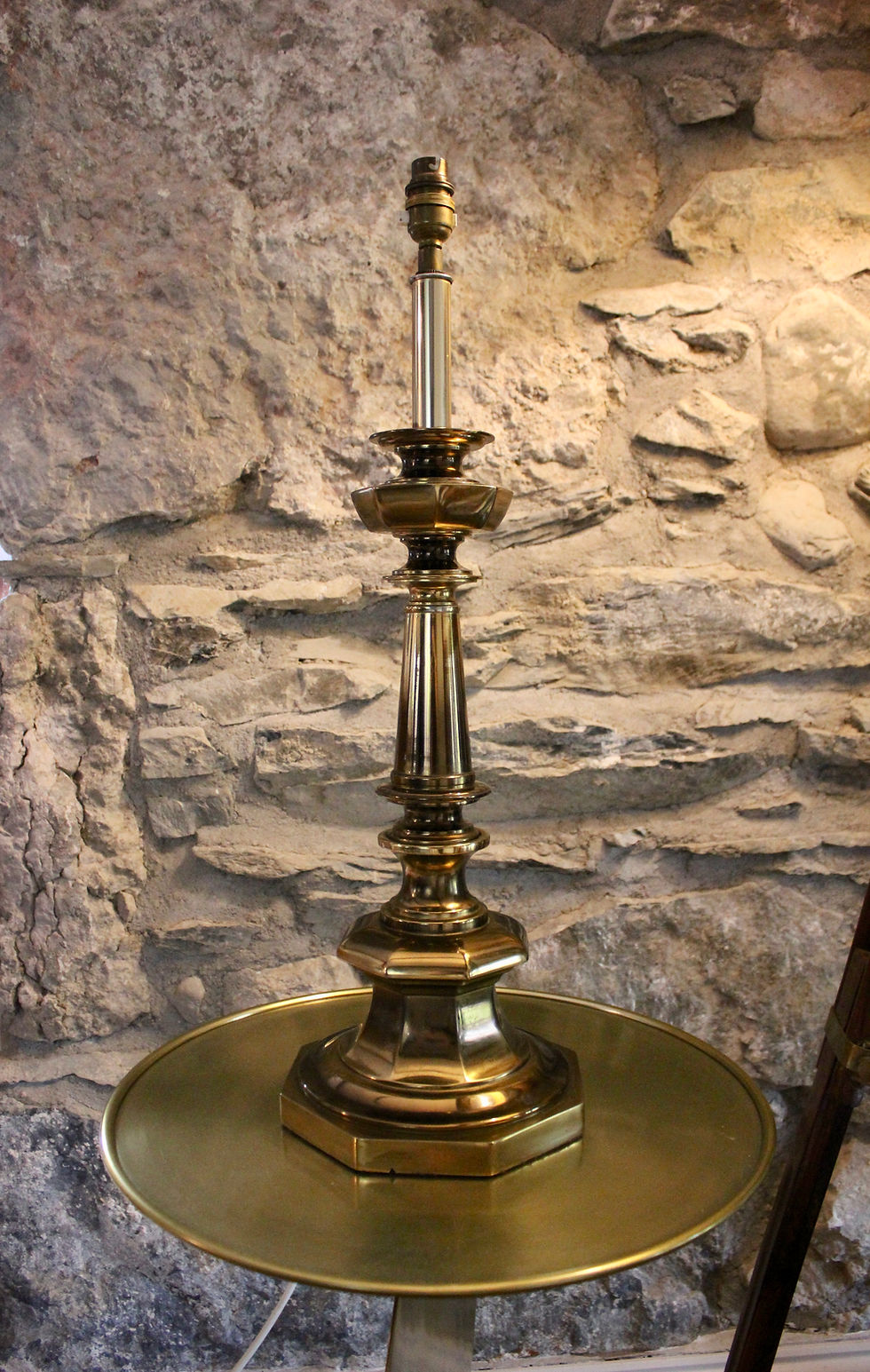 Thumbnail: Antique Tall Brass Ornate Table Lamp