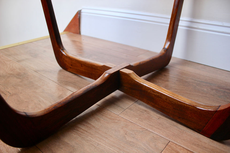Thumbnail: Vintage Mid Century Astro Style Teak and Glass Circular Coffee Table