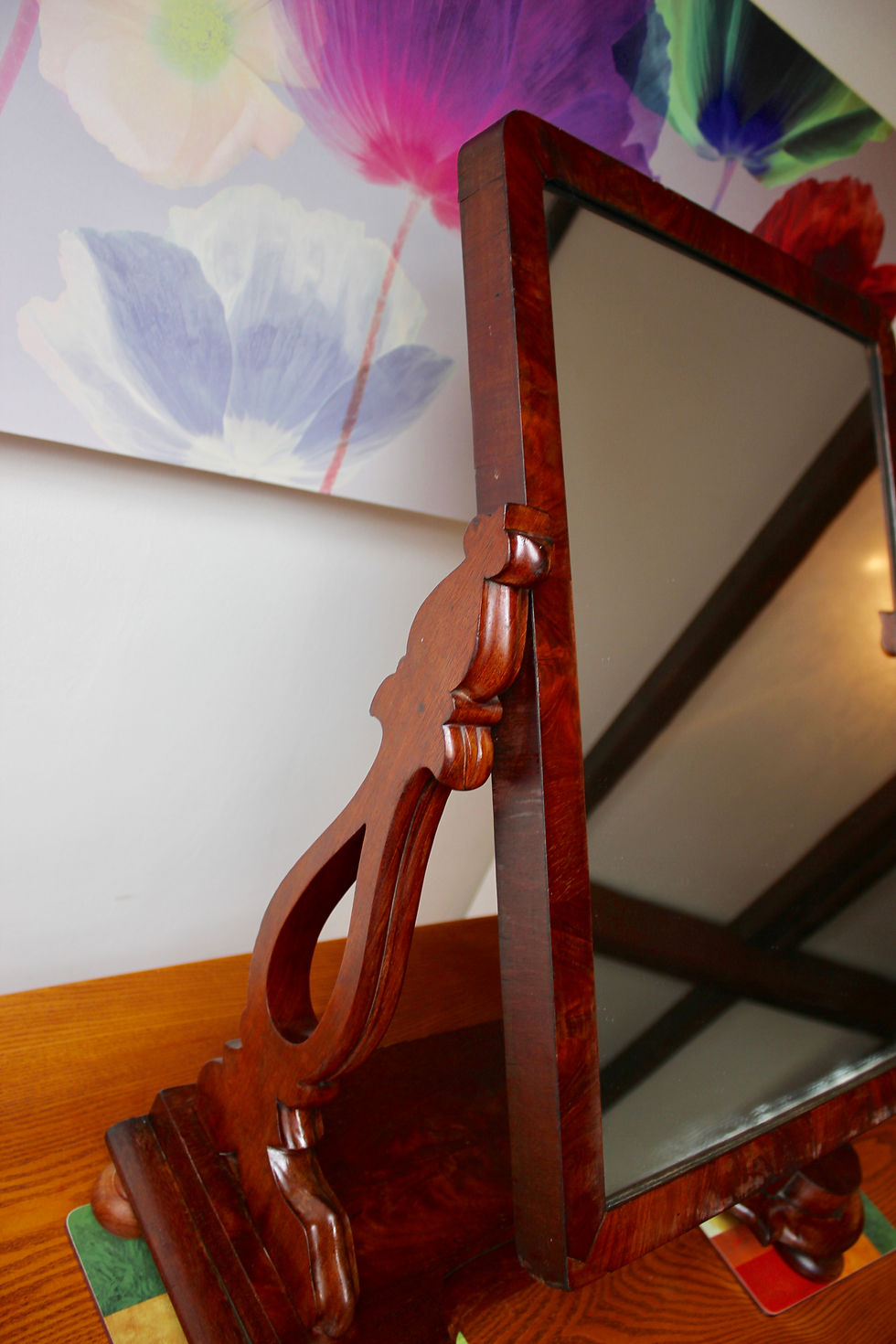 Thumbnail: Large Antique Victorian Mahogany Dressing Table Mirror