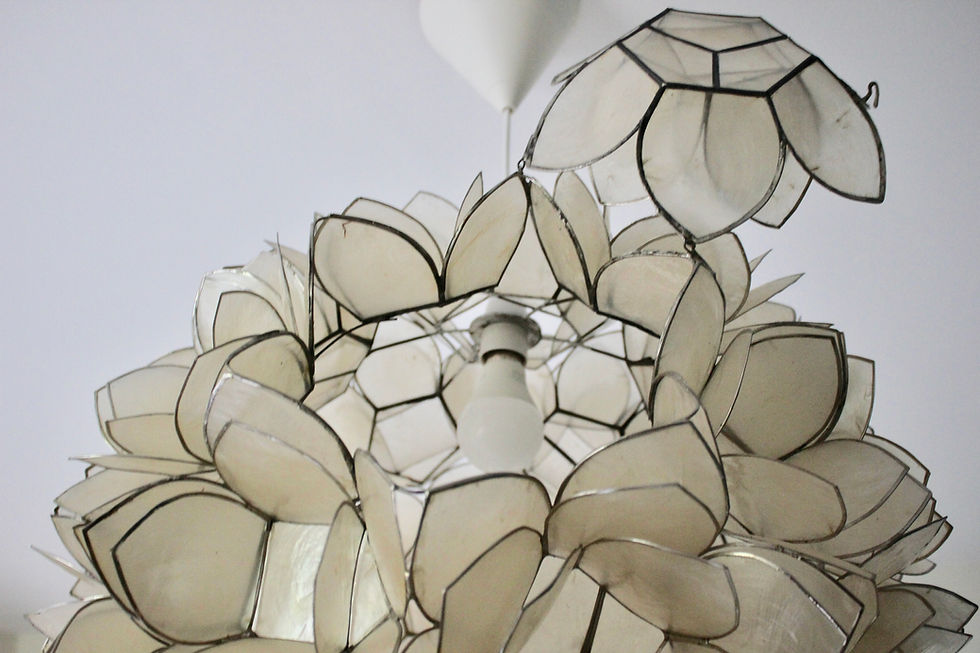 Thumbnail: Large Mid Century Capiz Shell Pendant Light Shade