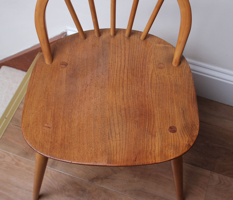 Thumbnail: Mid Century Ercol Windsor Elm and Beech Dressing Table/Desk Chair