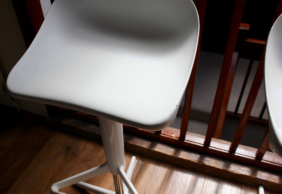Thumbnail: Pair of Vintage Kartell White and Chrome Spoon Stools by A Citterio