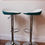 Thumbnail: Vintage Style White and Chrome Bar Table with Pair of Turquoise Bar Stools