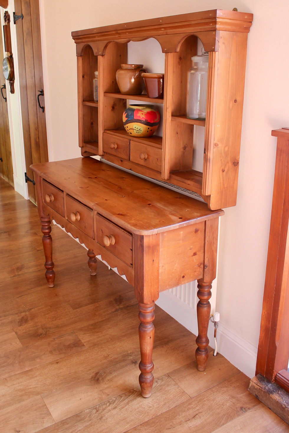 Thumbnail: Victorian Antique Pine Farmhouse Kitchen Console Serving Table