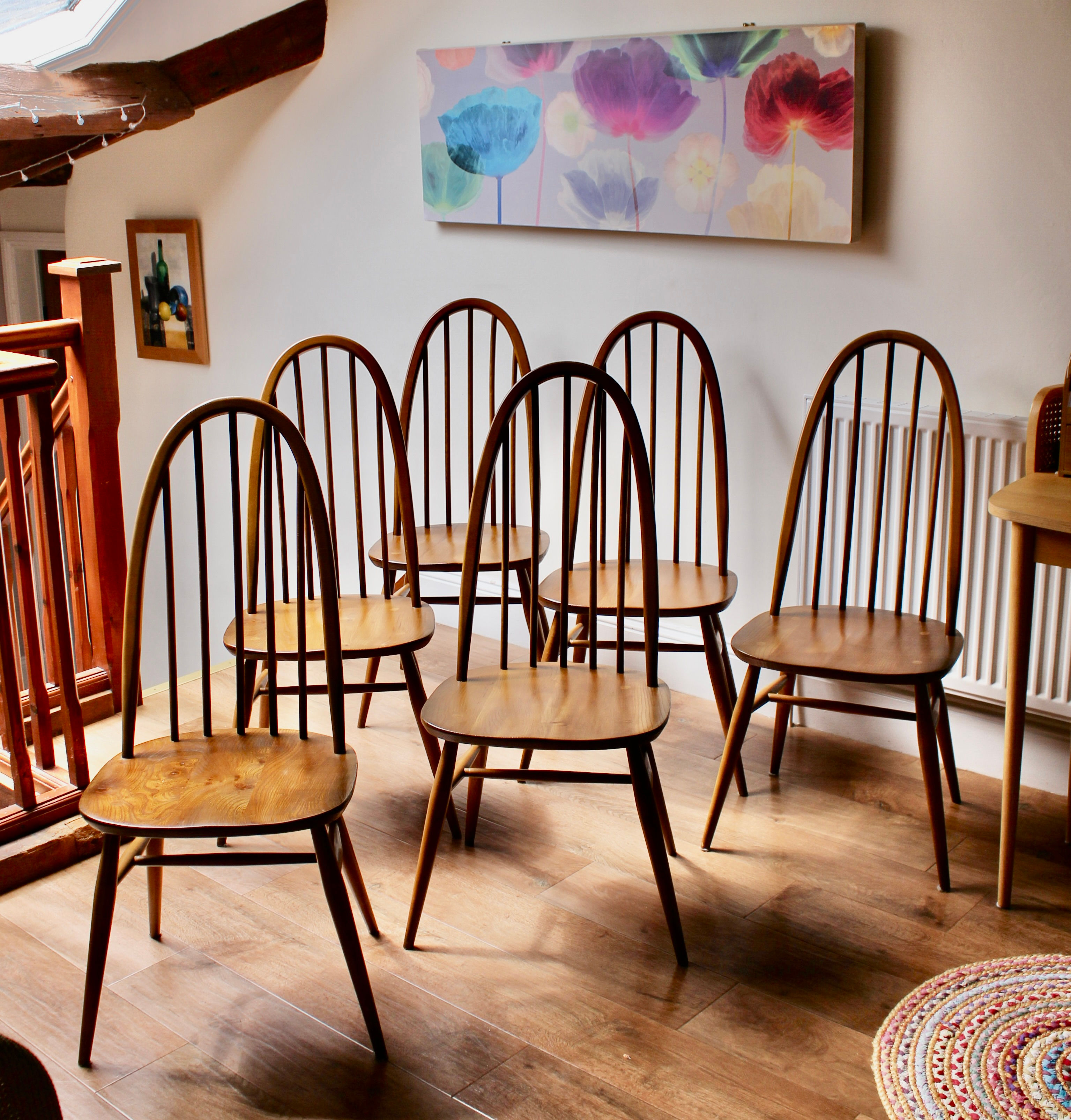 Set of 6 Vintage Ercol Windsor Quaker Dining Chairs