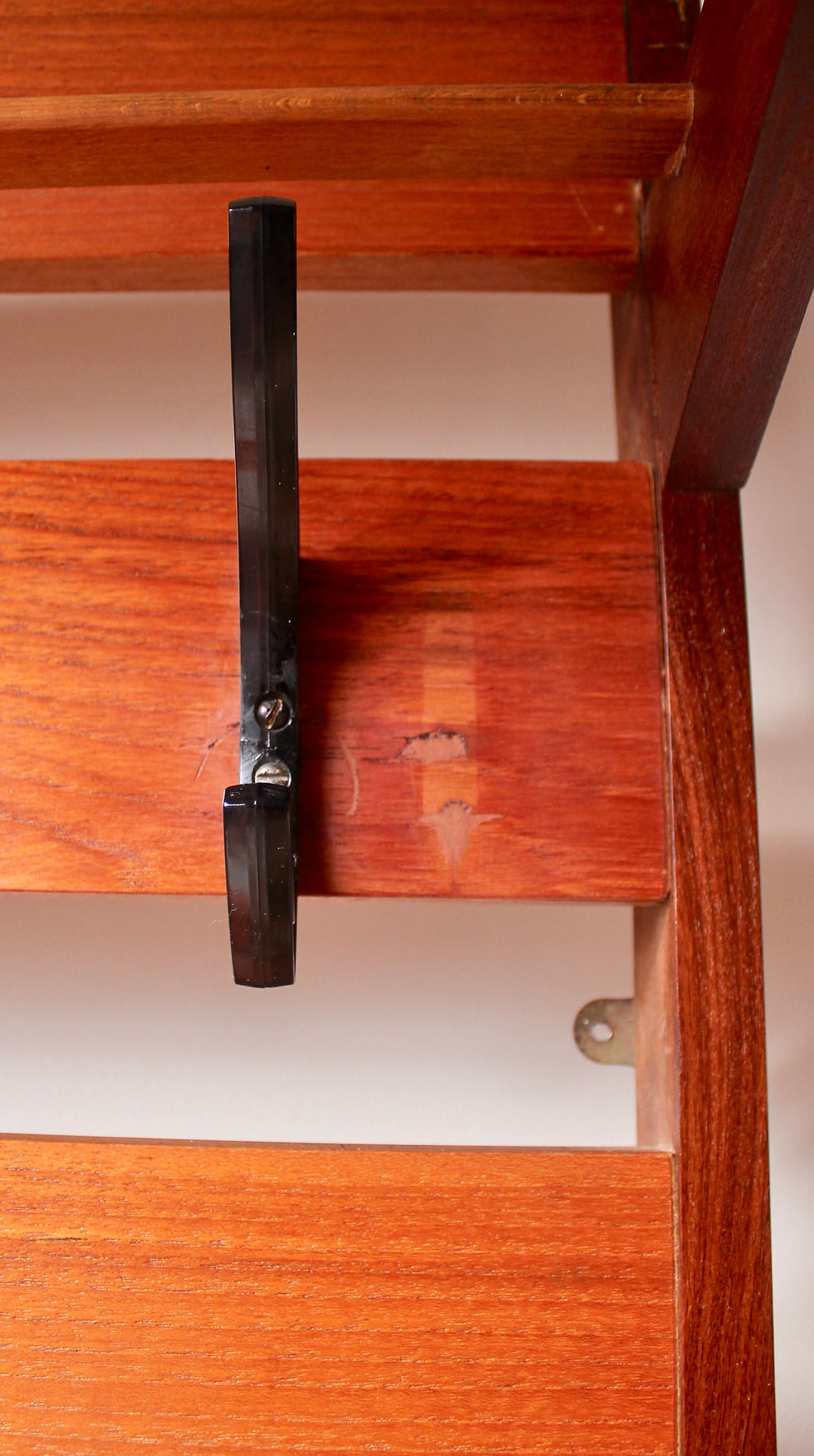 Thumbnail: Vintage Teak Scandinavian Style Wall Mounted Hallway Slatted Coat Hanger