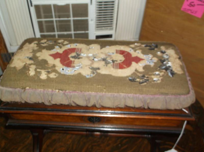 Thumbnail: Fancy Beaded Victorian Footstool [07-463]