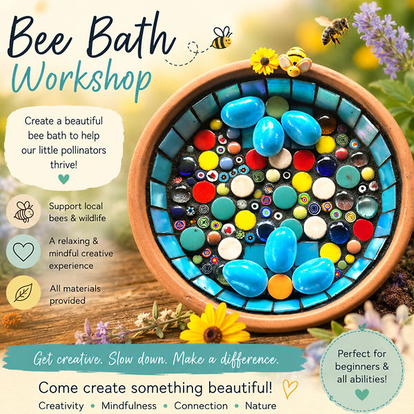 mosaic bee bath workshop