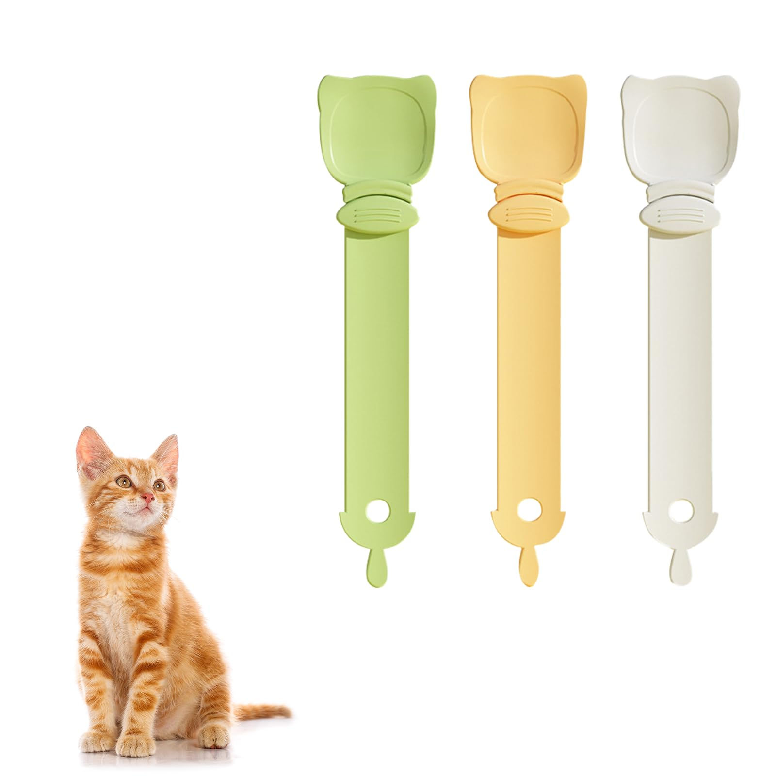 3-Piece Cat Treat Feeder & Squeeze Spoon Set