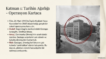 II. Dünya Savaşı'ndaki gerçek Operasyon Kartaca (Operation Carthage) ve Shellhus binası baskınının tarihsel arka planı.