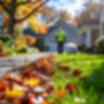 Firefly_Create an image of a residential yard during seasonal cleanup