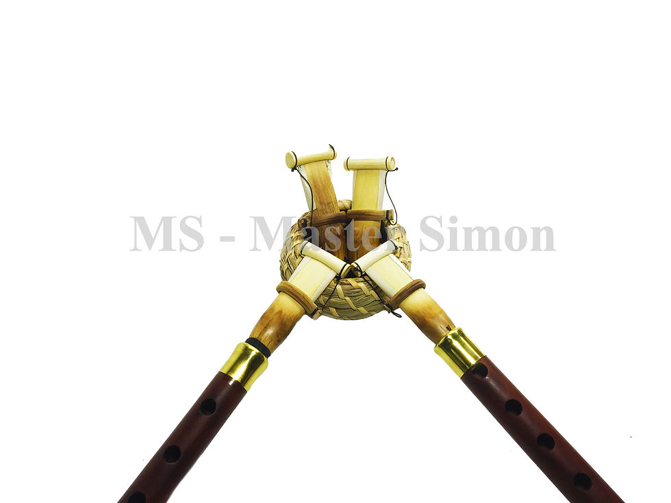 Thumbnail: Key A & G - TWO (2) GOLDEN DUDUK SET with 4 Reeds Concert Level