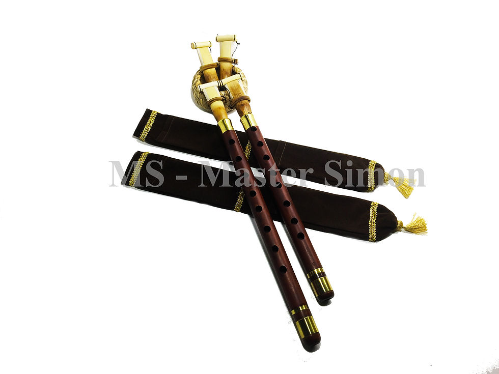 Thumbnail: Key A & G - TWO (2) GOLDEN DUDUK SET with 4 Reeds Concert Level