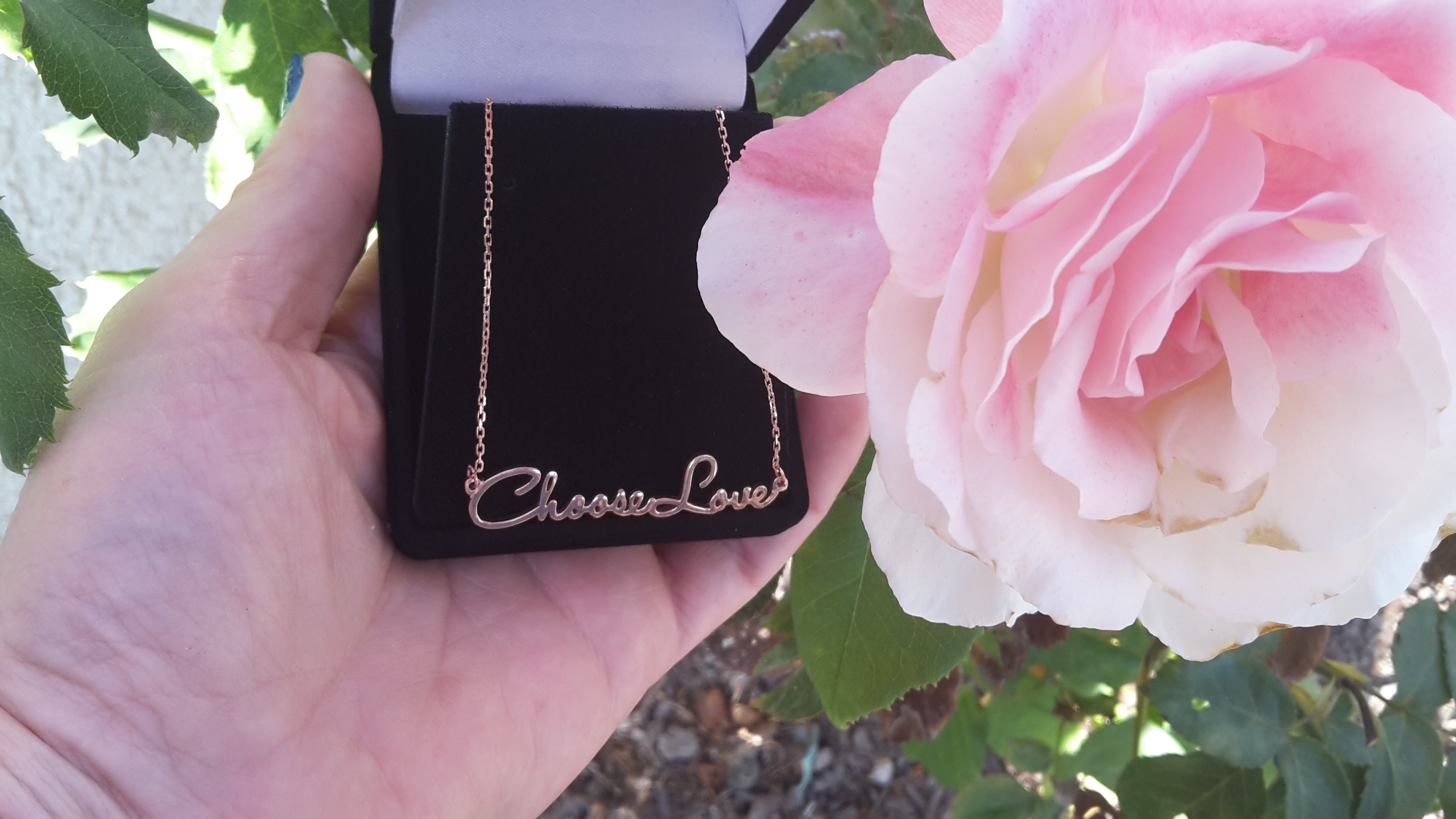 Choose Love Necklace with Rose