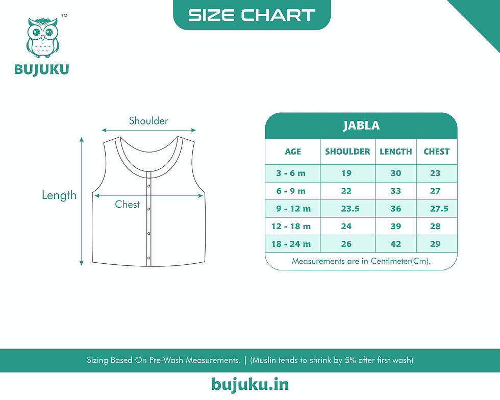 Thumbnail: Muslin Button Jabla - Foxy - 100% Cotton