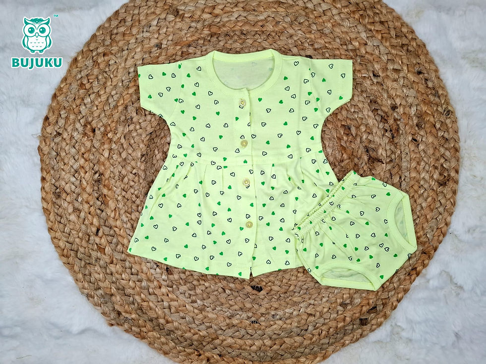 Thumbnail: Newborn Frock with Brief Set - 100% Cotton - P & Y Hearty