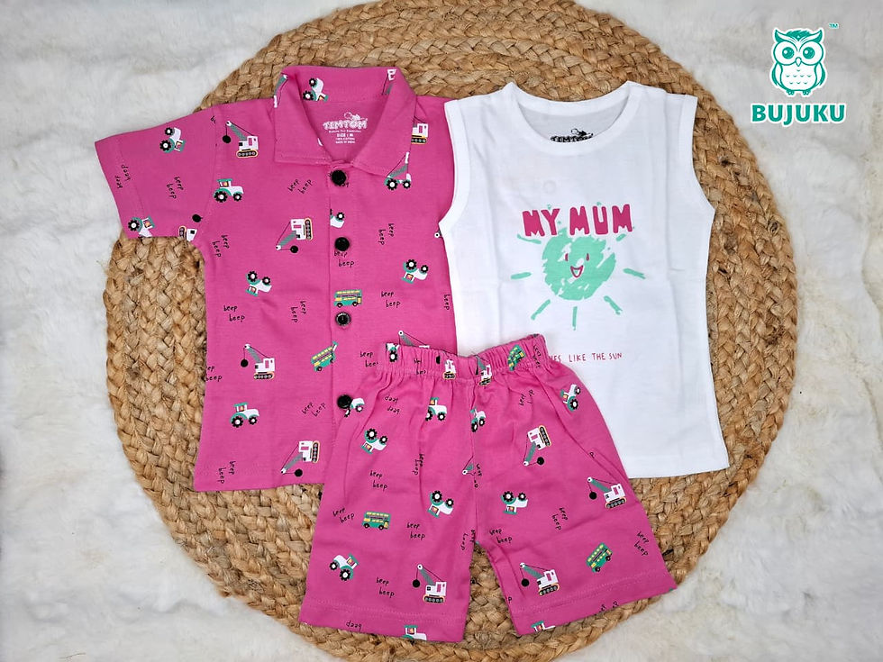 Thumbnail: 3 Piece Co-Ord Set - 100% Cotton - RoMumy