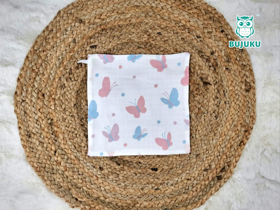 Muslin Baby Face Wipes 3 Layer - 100% Cotton - Bfly