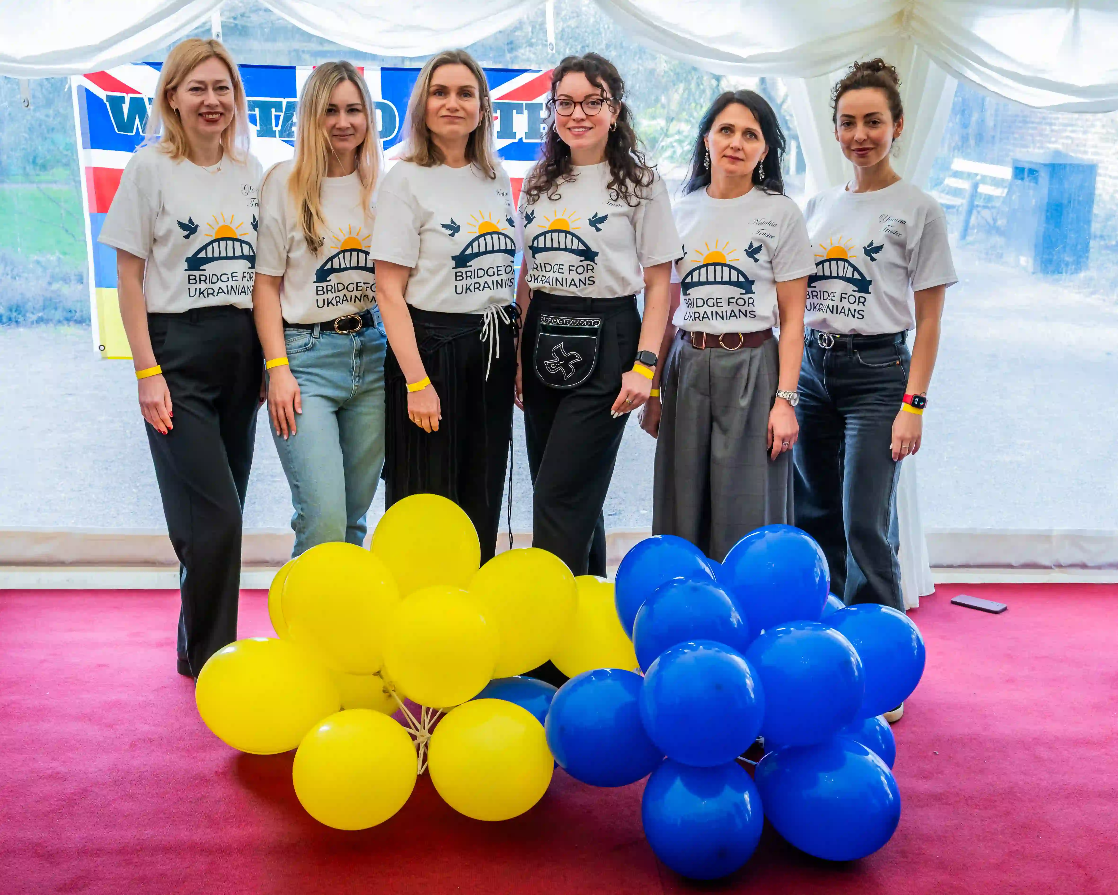 BRIDGE for Ukrainians Team, third from the left hand side Anya Abdulakh - Project Consultant