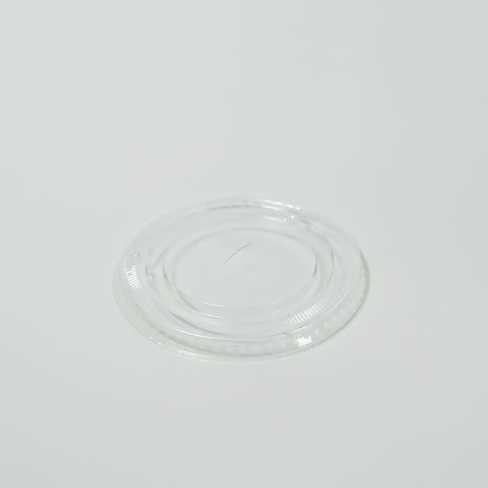Tapa plana con cruz para vaso PET, compatible con vasos de 12 y 16 oz