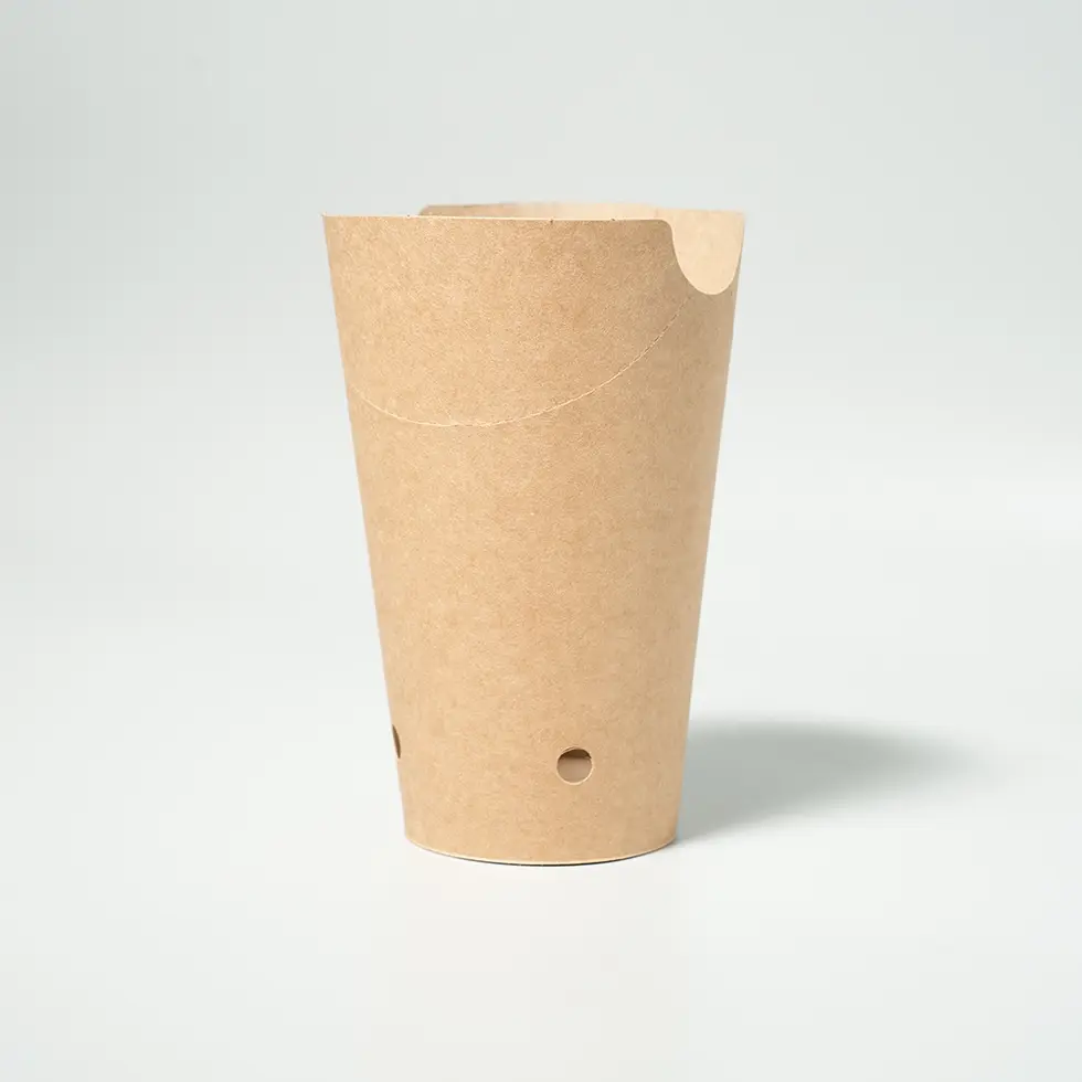 Envase kraft de 480 ml para fritos con diseño ergonómico