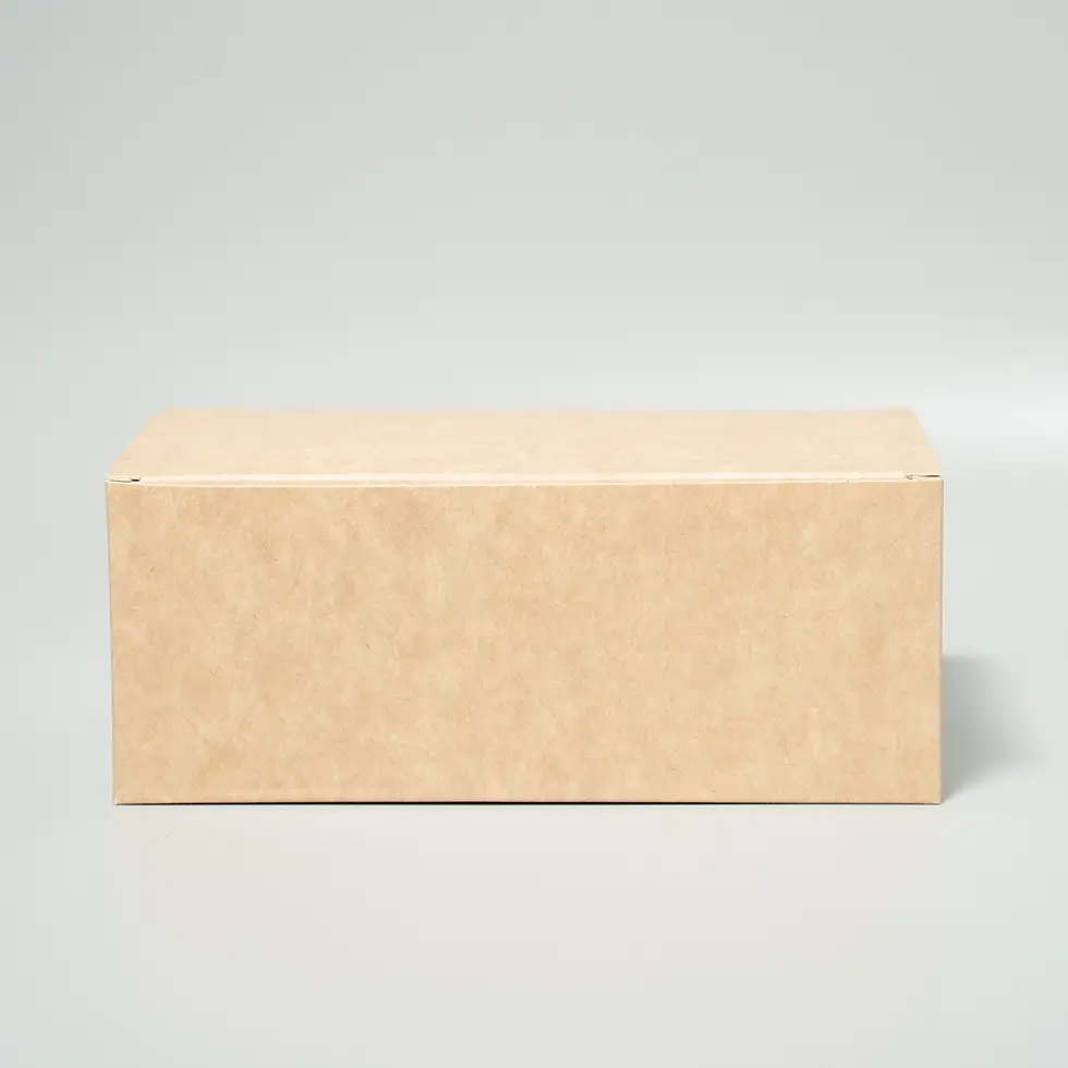 Caja alimentaria kraft pequeña abierta, apta para nuggets y fritos