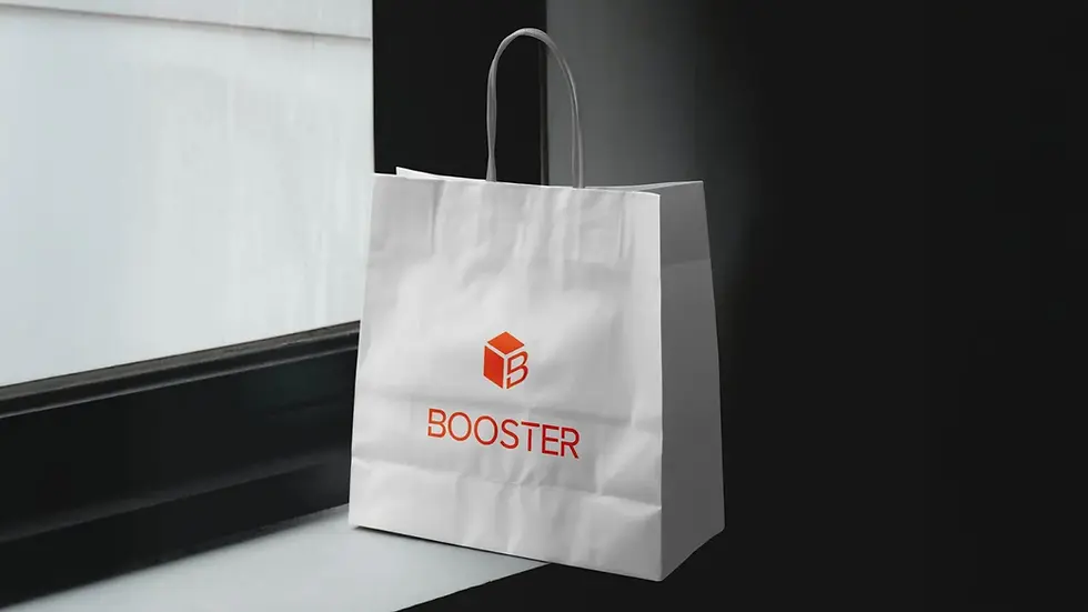 Bolsa de papel personalizada Booster para comida para llevar en Málaga