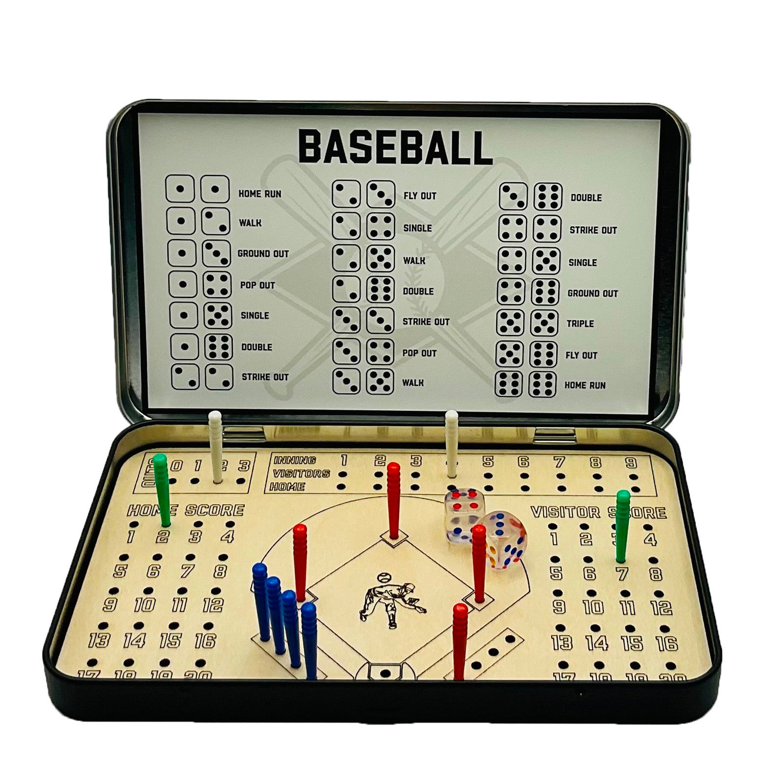 Travel Board Games Portable Wooden Baseball Travel Game Interactive Board Game F
