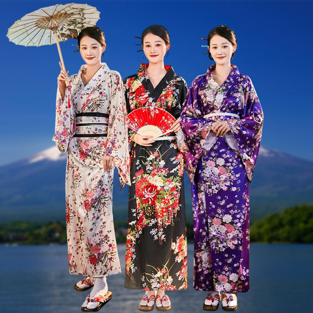 Cosplay Costume Traditional Japanese Kimono Japanese Style Printed Floral Sakura