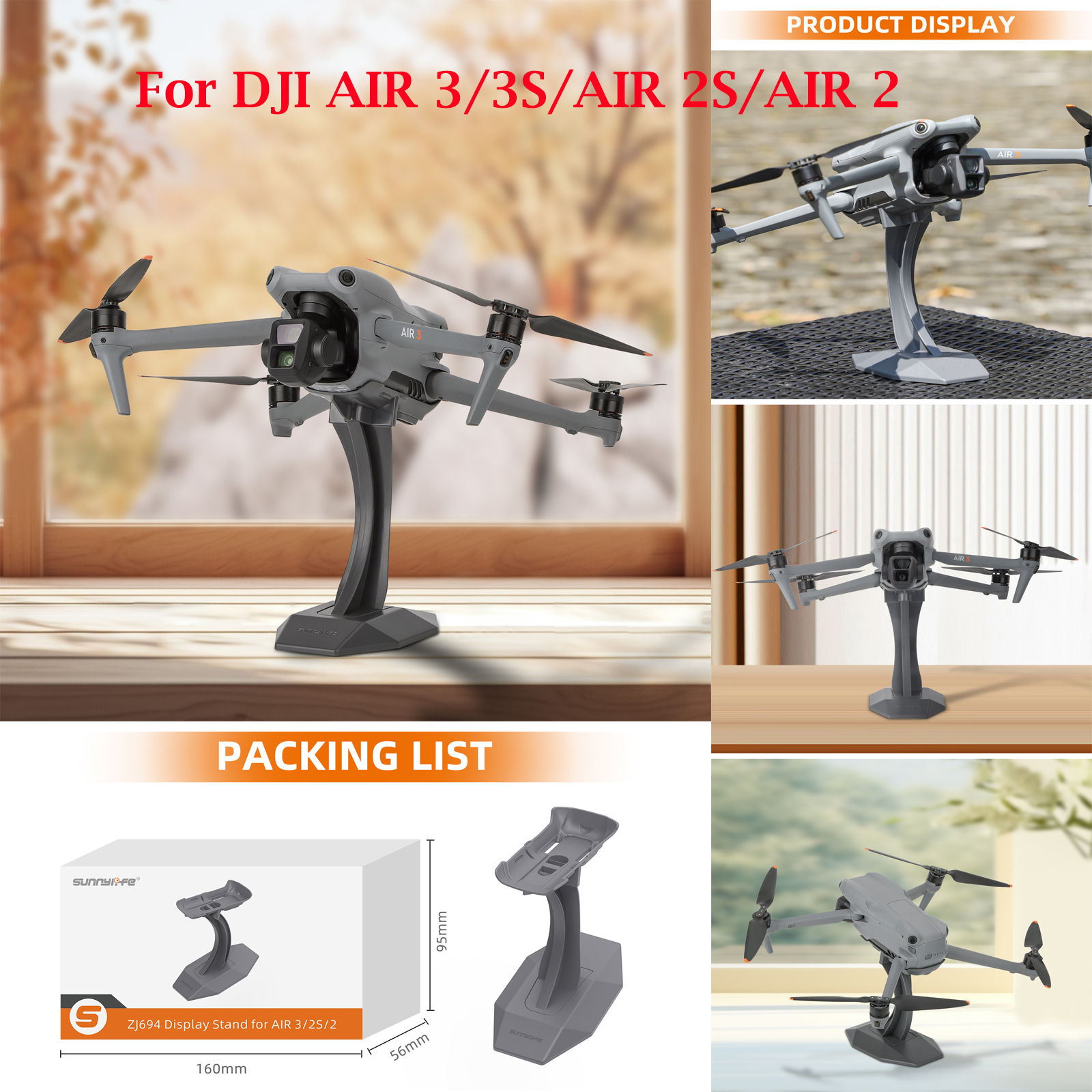Desktop Display Stand For DJI AIR 3/3S/AIR 2S/AIR 2 Drone Mount Base Bracket Tri